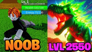 Level 1  2550 With TREX quotNoob To Proquot in Blox Fruits Roblox [upl. by Dedra101]