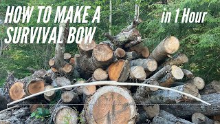 How to Make A Survival Bow  1 Hour Build [upl. by Odnomar]