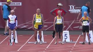 Men90 100m Final Lyon2015 Masters Athletics Championships [upl. by Enineg]