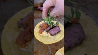 VAMPIRO TACO w panels cheese chimichurri steak salsa molcajete guac 📍Cal Mex Cantina [upl. by Clough]