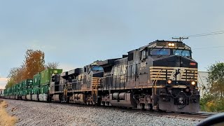 Northbound NS 26C intermodal moving slowly through Camden Ohio [upl. by Natye]