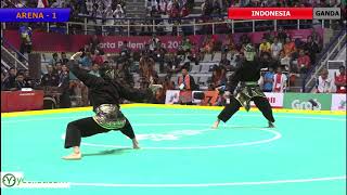 Pencak Silat Artistic Male Doubles Indonesia Finals  18th Asian Games Indonesian 2018 [upl. by Katuscha298]