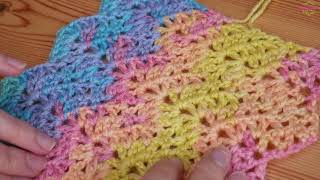 Absolutely Stunning Crochet Stitch Chevron  Ripple V Stitch  ONE ROW REPEAT [upl. by Dorelia566]