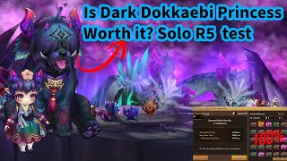 Dark Dokkaebi Princess Worth the Build Solo R5 Test  Summoners War [upl. by Maleen]