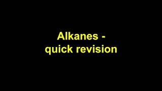 Quick Revision  Alkanes [upl. by Tirzah340]