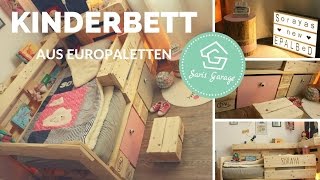 Palettenbett für Kinder selber bauen  Kinderbett aus Europaletten  Paletten Bett DIY Anleitung [upl. by Disini683]