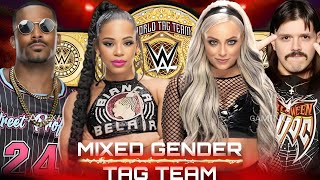 WWE 2K24  Mixed Gender Tag Team Match  Montez Ford Bianca Belair VS Liv Morgan Dominik Mysterio [upl. by Zullo519]