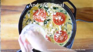 Spinach Feta Tomato Frittata [upl. by Nirtiak649]