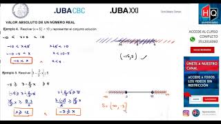 UNIDAD 01  VALOR ABSOLUTO  MATEMATICA CBC UBA XXI [upl. by Middendorf]