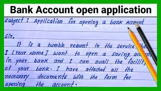 How to write easy Bank Account open application  Write bank account open application in English [upl. by Rexana]