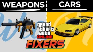 GTAO Fixers December Update  Car and Weapons Ideas [upl. by Ennobe]