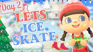 Day 2 WINTER CHRISTMAS ACNH ISLAND  ACNH ICE SKATING POND BUILD  ANIMAL CROSSING NEW HORIZONS [upl. by Nancie]