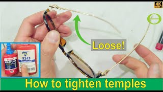 Glasses  Spectacles temples loose How to tighten the temples  arms on the glasses [upl. by Belanger]