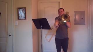 20172018 TMEA AllState Bass Trombone Etude 3 Grigoriev 14 [upl. by Mechling]