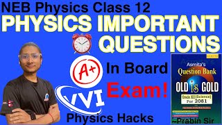 Physics important questions class 12 NEB  important question of physics class 12 [upl. by Nyladnek]