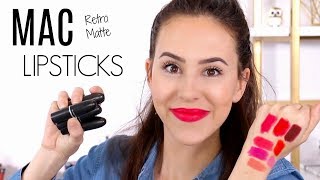 Mac Lipstick Collection  Retro Matte Finish  Favorites Swatches amp Wear Test [upl. by Donatelli]