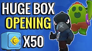 HUGE BOX OPENING Unboxing 50 Brawl Boxes on Lv 1 Account Brawl Stars [upl. by Danforth]