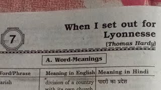 Class 8 l CBSE l Ch7 When I Set out for Lyonnesse l Explanation in Hindi l Textual Exercisesviral [upl. by Eelyam]