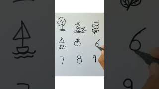 Easy drawing ideas from 9 numbers easy drawing ideas with pencil drawing art ideas howto yt [upl. by Sindee]