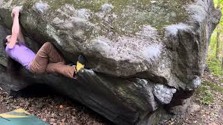 Rumney Bouldering Inverted Siberian direct V4 [upl. by Nonnad]