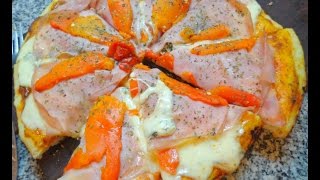 Receta Pizza de Mozzarella al Roquefort con Jamón y Morrones LOCOS X LA PIZZA [upl. by Gnilyam]