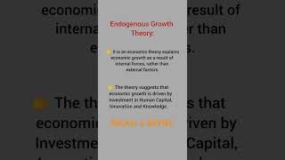 Important Economics Concept Endogenous Growth Theory economics economy economicstudent study [upl. by Namwen]