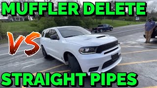 Dodge Durango RT 57L HEMI MUFFLER DELETE Vs STRAIGHT PIPES [upl. by Atiuqihc5]