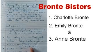 Bronte Sisters  Charlotte bronte Emily bronte and Anne bronte [upl. by Aikaz]