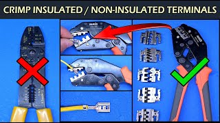 How To Crimp Insulated amp NonInsulated Crimp Terminals  IWISS Crimp Tool [upl. by Tamsky]