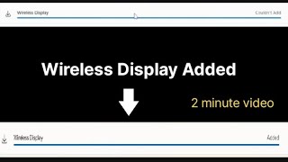 How to Fix Wireless display install error Solved Wireless Display Installed Error [upl. by Amethist]