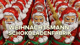 SchokoladenWeihnachtsmänner  Handwerkskunst aus der Schokoladenfabrik  WELT FOOD [upl. by Grimbly997]