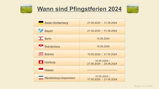 Wann sind Pfingstferien 2024 [upl. by Duncan]