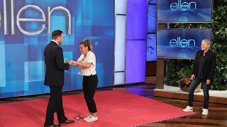 Ellen Sets Up a Blindfolded Musical Chairs Surprise Proposal for a Big Fan [upl. by Mayne]