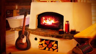 Relaxing Christmas Music Ambience  Instrumental Christmas Guitar by the Fireplace [upl. by Wendeline]