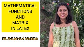 Lets Learn Latex  MiniChapter 8  How to Insert Mathematical Functions and Matrix in Latex [upl. by Shotton444]