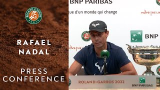 Rafael Nadal  Press Conference after Final  RolandGarros 2022 [upl. by Joktan988]