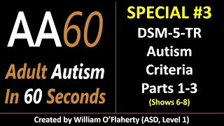 SPECIAL DSM5TR Autism Criteria Parts 13 COMBINED AA60 sp3 autism [upl. by Harwin869]