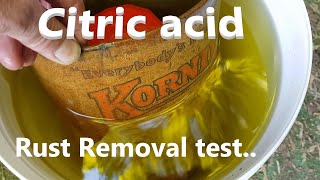 How to clean up rust from old tin cans with Citric acid  success amp failure with this experiment [upl. by Pattani864]