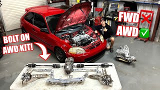 Converting My Turbo Civic To AWD Over The Weekend [upl. by Aihsyt]