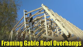 Garage Build 30  Framing Gable Roof Overhang [upl. by Teddman]