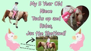 My 5 year old niece TACKS up and RIDES Cutest vid ever 🥰 [upl. by Wolfy331]