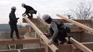 Güzel bir ahşap ev yapımı  Kore ahşap ev yapımı How to build a beautiful wooden house [upl. by Halian496]