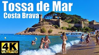 â˜€ï¸Tossa de Mar Beach Walk 4K Costa Brava Spain [upl. by Ro]