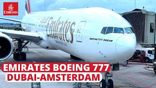 TRIP REPORTEmirates Economy classDubai 🇦🇪to Amsterdam🇳🇱Emirates Boeing 777300ER✈️ [upl. by Enyledam309]