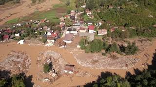 Potresni snimci dronom Buturović Polje pod vodom 2024 [upl. by Haldes]