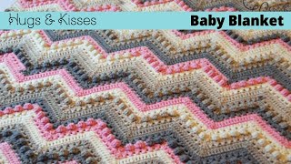 Left Hand Crochet Hugs and Kisses Wave Blanket [upl. by Eelyab]