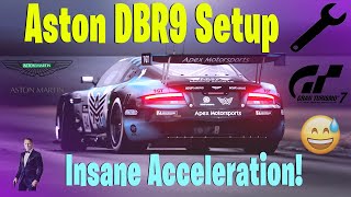 Gran Turismo 7  Aston Martin DBR9 GR3 Tune Setup  Reference Lap [upl. by Bonis]