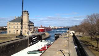 Opening Gates of an ice filled MacArthur Lock [upl. by Norford]