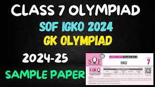 Class 7 IGKO  SOF GK Olympiad Questions  Sample Paper GK Olympiad Class 7  Class 7 Olympiad [upl. by Jeddy418]