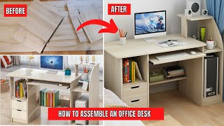 How To Assemble An Office Desk  Unboxing and setup office desk  Home office setup [upl. by Eillac]